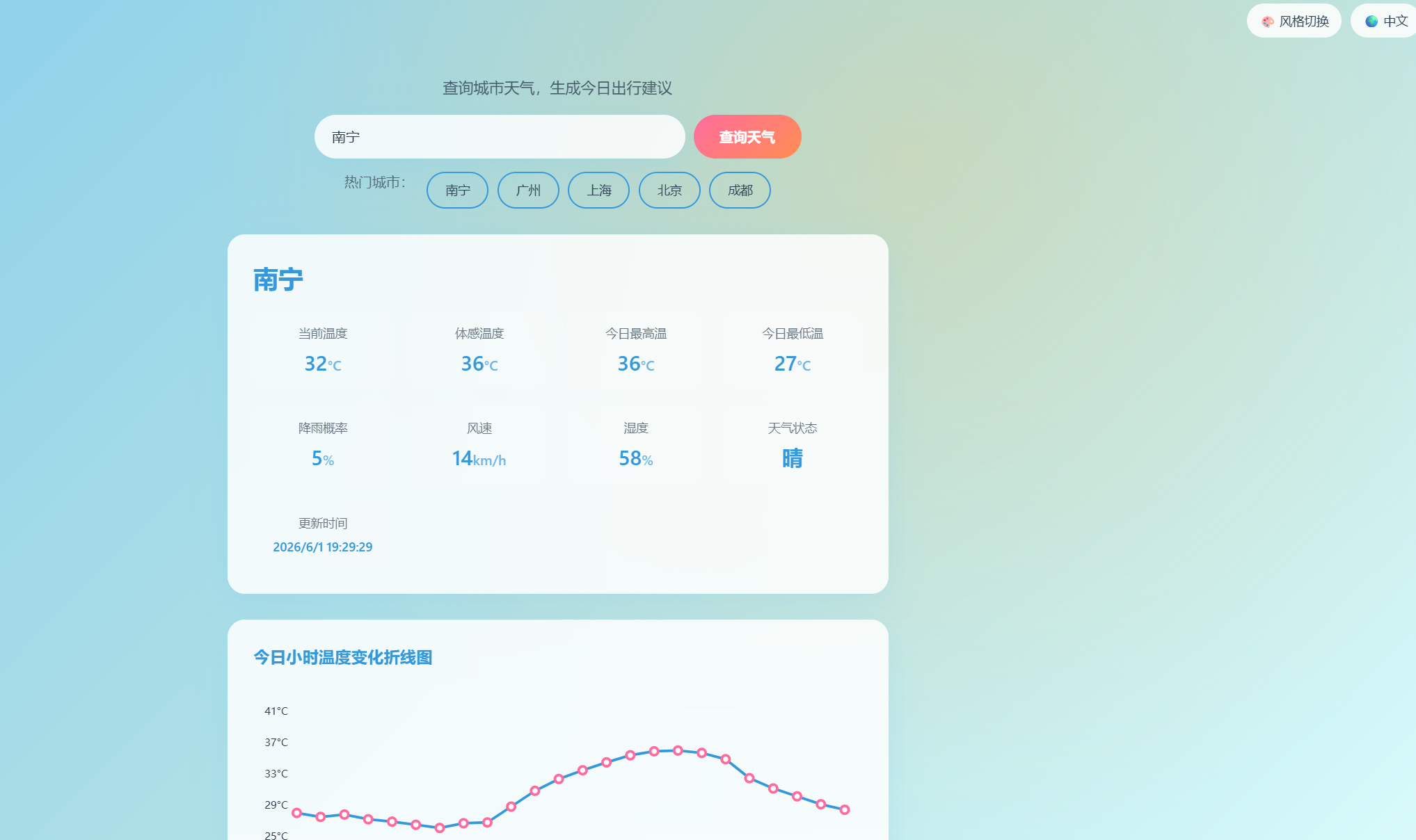城市天气出行建议小助手